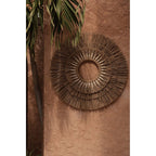 Disque mural Mengdong en herbe tressée 75 cm bague blanche, vue 4