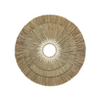 Disque mural Mengdong en herbe tressée 75 cm bague blanche
