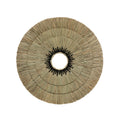 Disque mural Mengdong en herbe tressée 75 cm bague noire