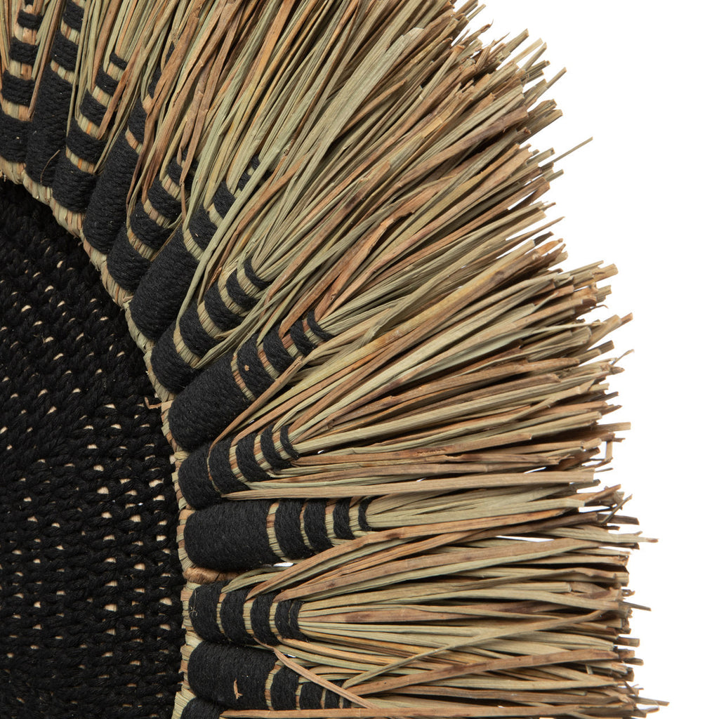 Disque mural Raffia Macramé 60 cm centre noir, vue 7