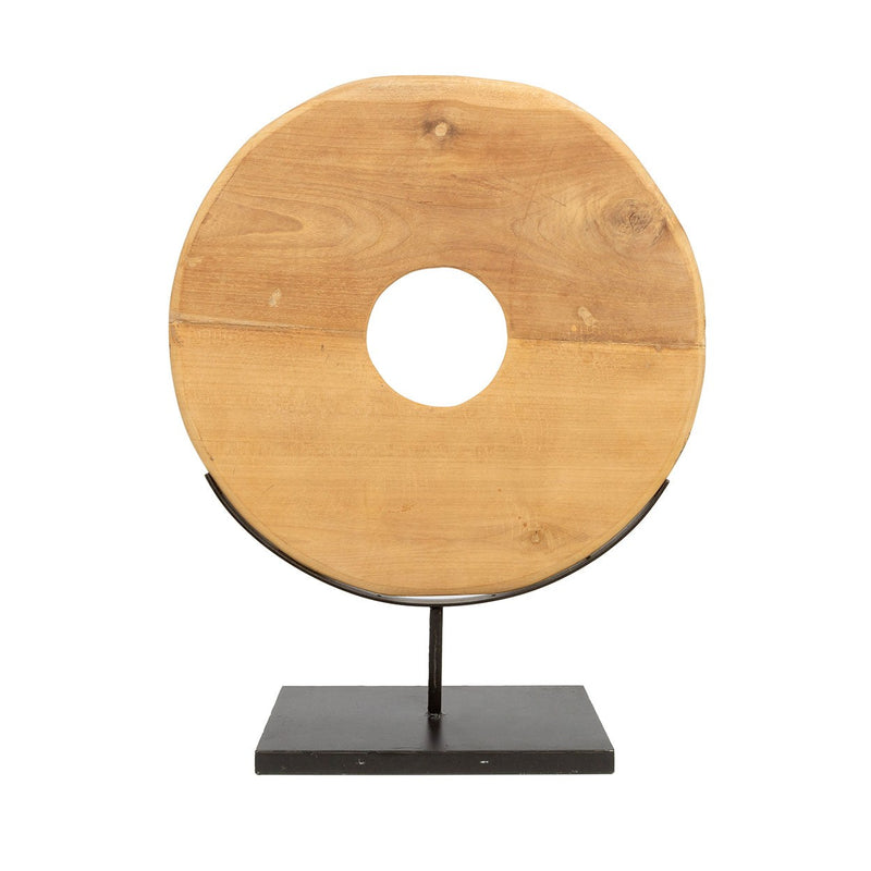 Dimensions Disque de teck massif sur socle 48 cm