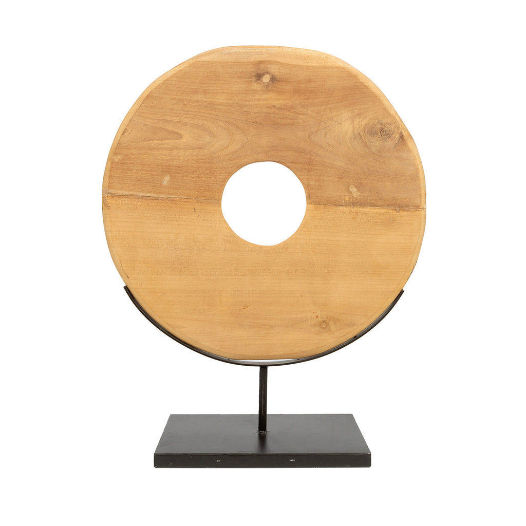 Disque de teck massif sur socle 48 cm