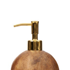 Distributeur de savon en coque de coco et pompe dorée 15 cm, vue 5