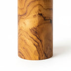 Distributeur de savon cylindrique en teck et pompe dorée 20 cm, vue 3