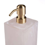Distributeur de savon en résine marbrée rose et blanc 21 cm, vue 5
