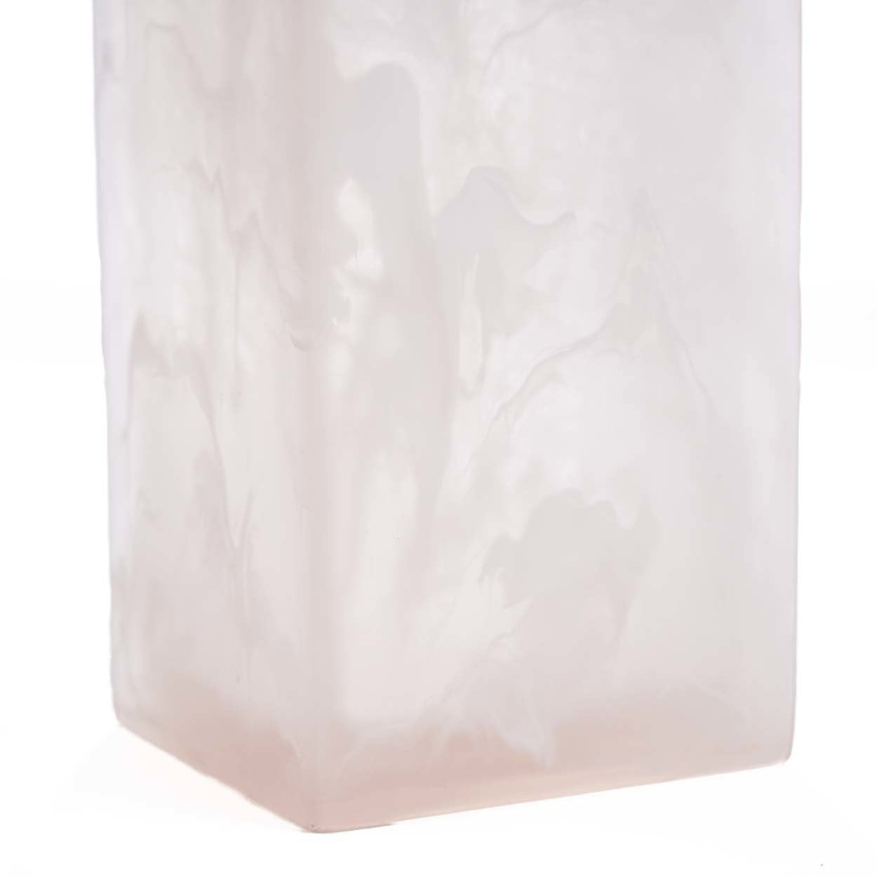 Distributeur de savon en résine marbrée rose et blanc 21 cm, vue 6