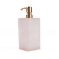Distributeur de savon en résine marbrée rose et blanc 21 cm