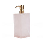 Distributeur de savon en résine marbrée rose et blanc 21 cm