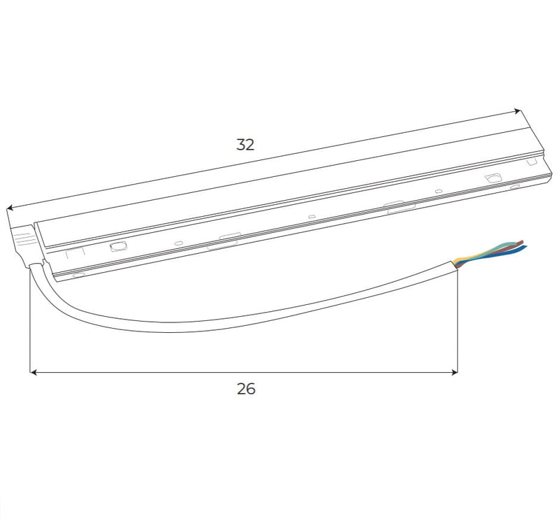 Dimensions Driver Magnetic intégré au rail 200 W noir