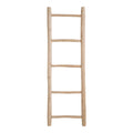 Échelle décorative teck naturel 5 barreaux H150x50 cm vue de face fond blanc