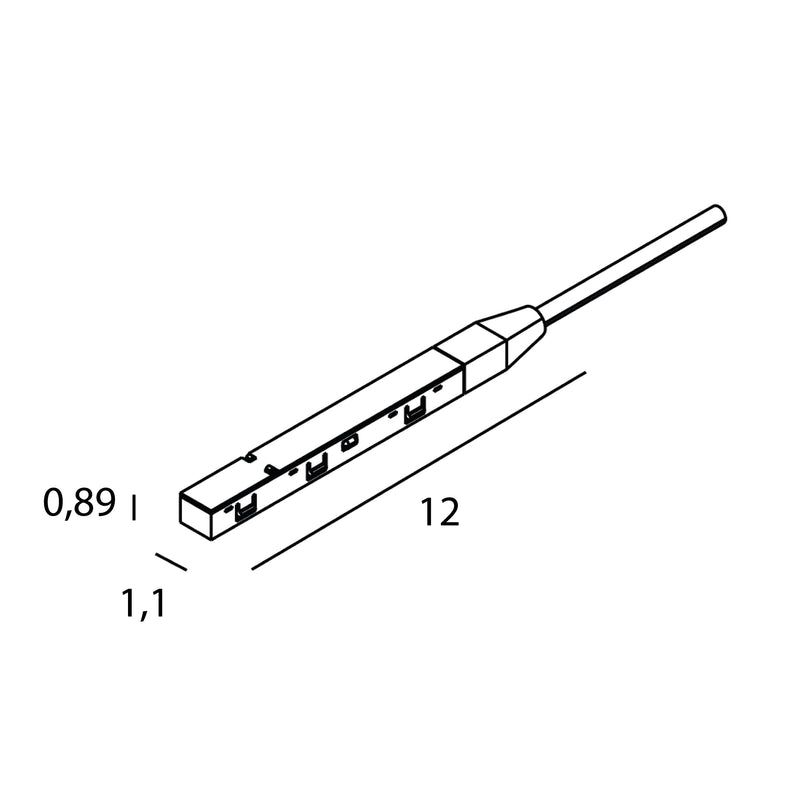 Dimensions Embout d'alimentation Micro11 noir