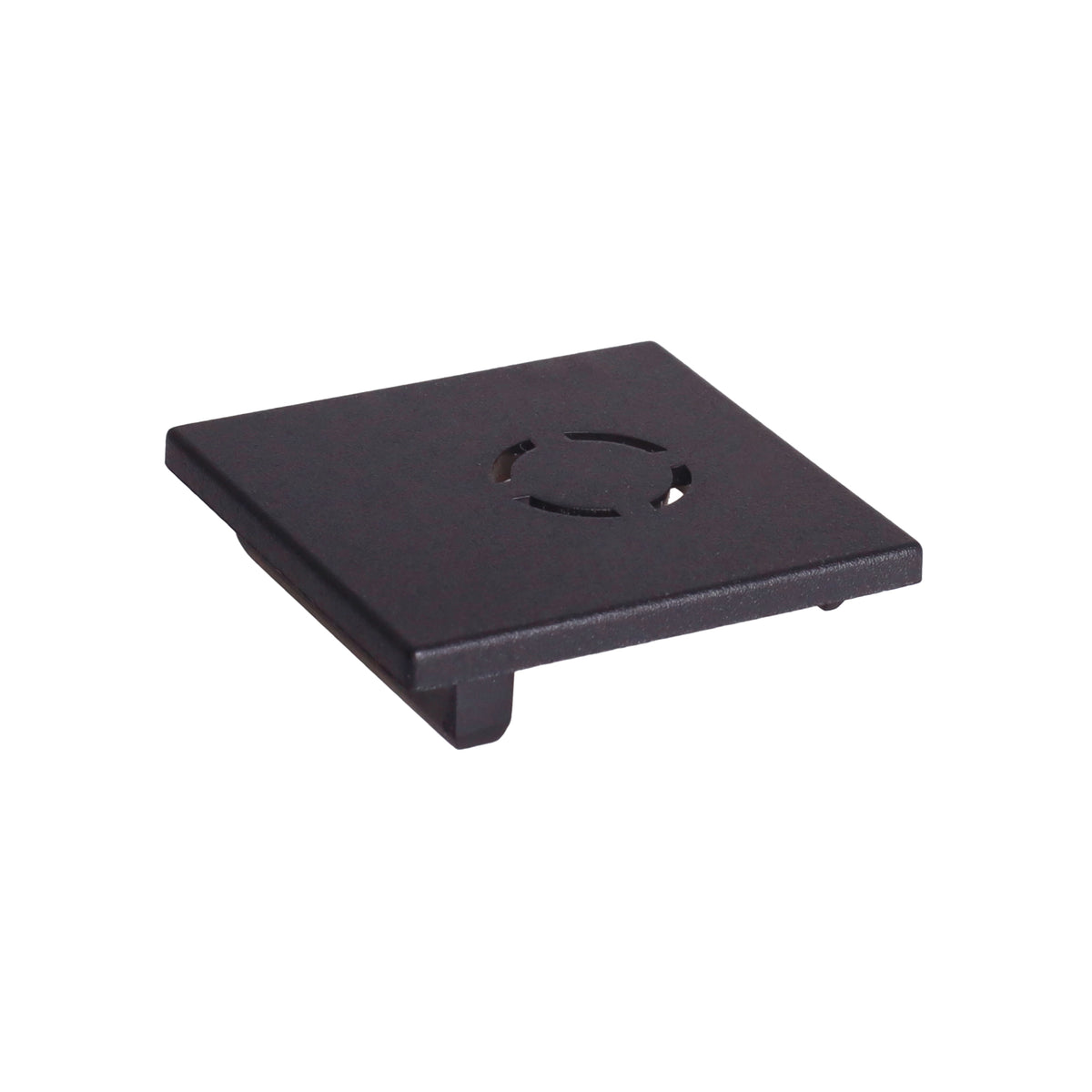 Embout de finition Magnetic noir plaque carrée mate avec ses ergots de fixation