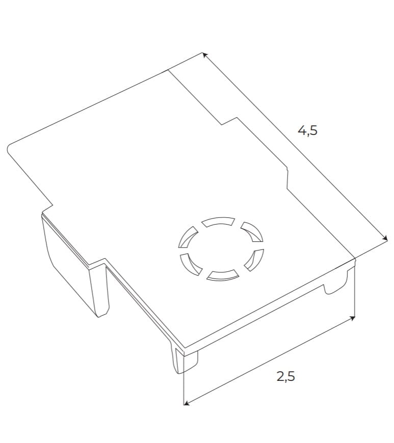 Dimensions Embout de finition Magnetic encastré noir