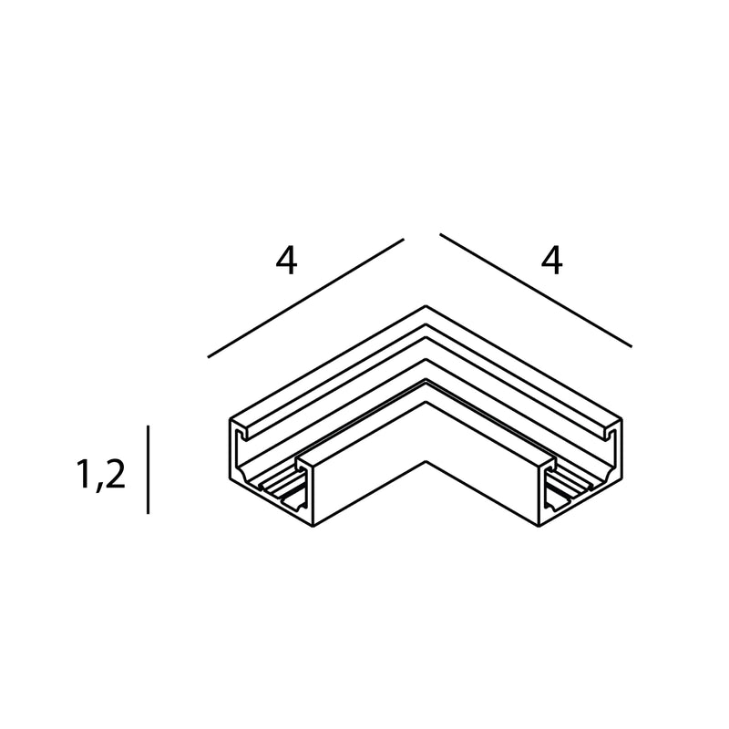 Dimensions Équerre d'angle Micro11 en saillie à 90° noire