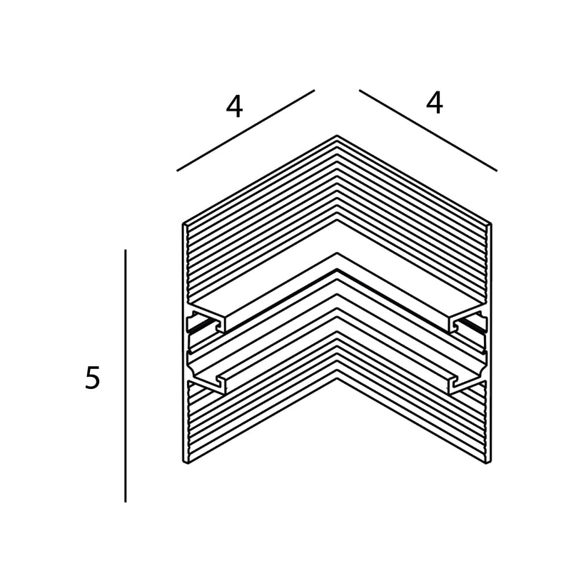 Dimensions Équerre d'angle Micro11 encastrée intérieure noire
