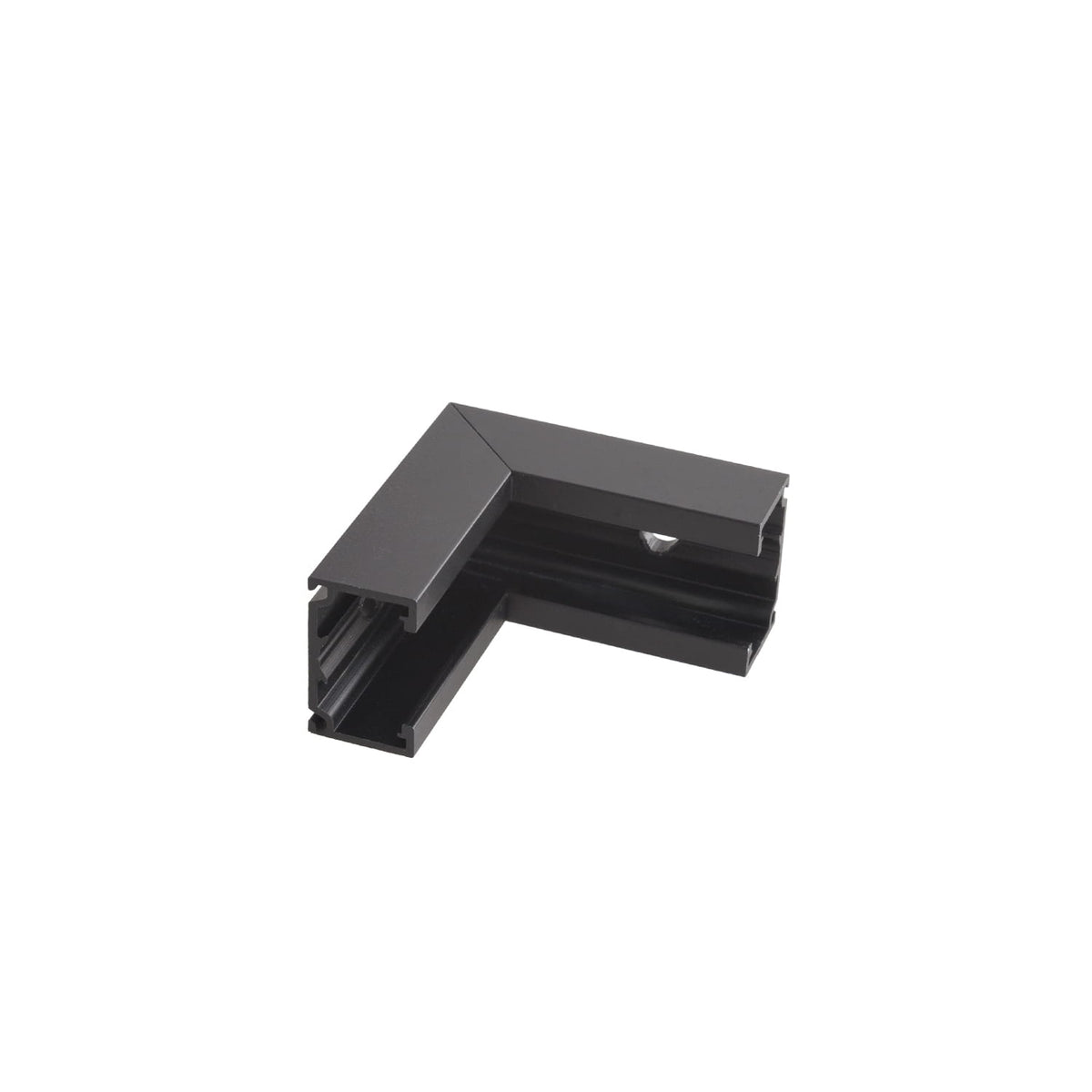 Équerre d'angle rentrant Micro11 en aluminium noir en forme de L avec la fente du rail sur le côté intérieur