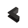 Équerre d'angle sortant Micro11 en aluminium noir en forme de L avec une vis de fixation sur une branche