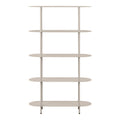 Étagère Rieti métal sable mat 5 plateaux ovales symétriques 90x31x150 cm vue de face