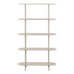Étagère Rieti métal sable mat 5 plateaux ovales symétriques 90x31x150 cm vue de face