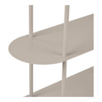 Étagère Rieti 90cm sable en situation salon contemporain livres vases table ronde miroir