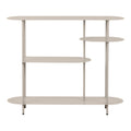 Étagère console Rieti métal sable mat 118x31x97 cm 4 plateaux ovales asymétriques vue de face