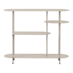 Étagère console Rieti métal sable mat 118x31x97 cm 4 plateaux ovales asymétriques vue de face
