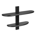 Étagère murale Aliano chêne noir 2 tablettes vue de face