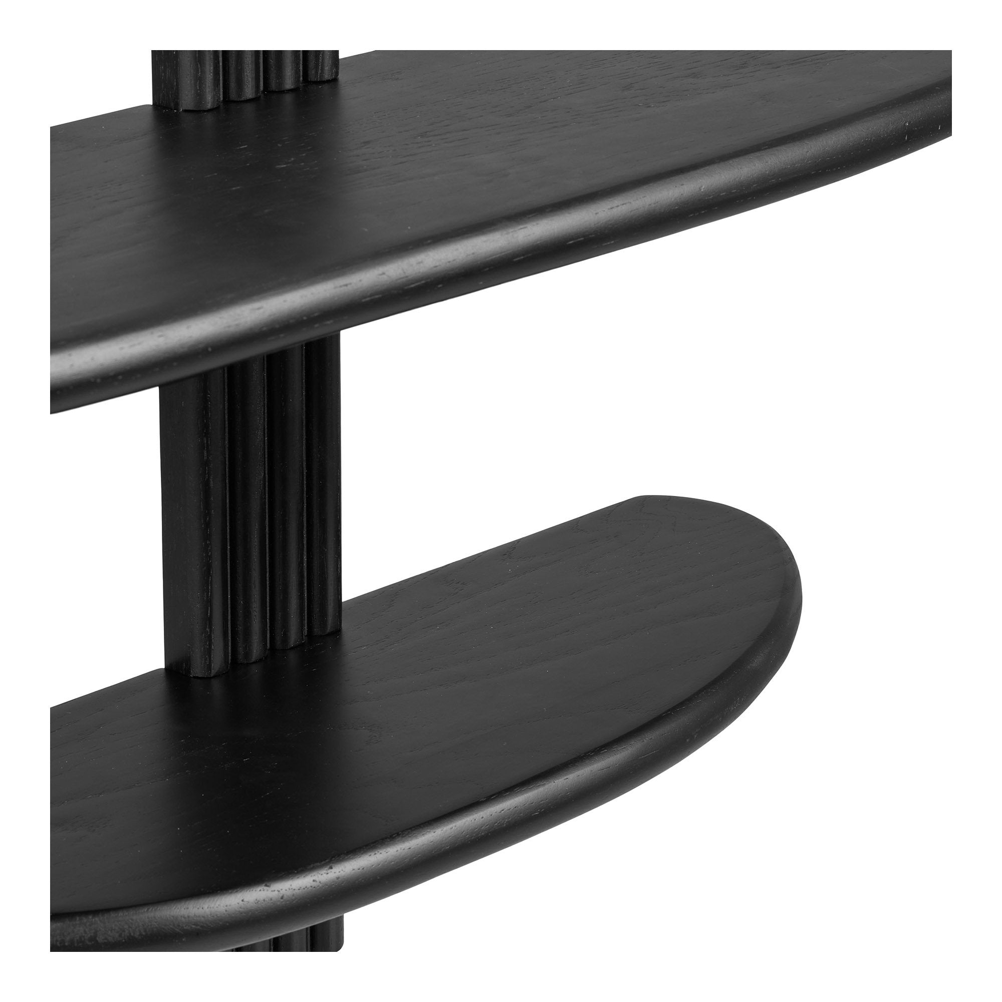 Étagère murale Aliano chêne noir 2 tablettes vue de détail