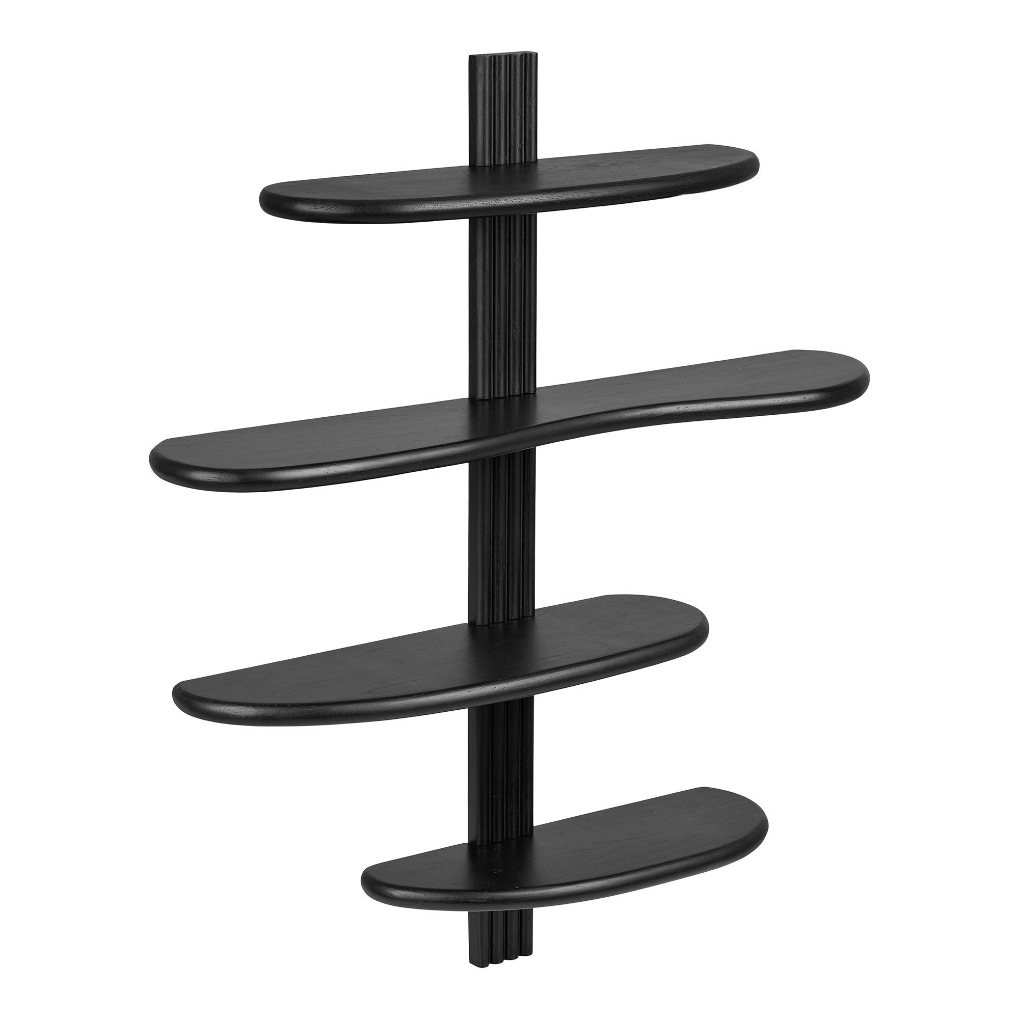 Étagère murale Aliano chêne noir 4 tablettes vue de face
