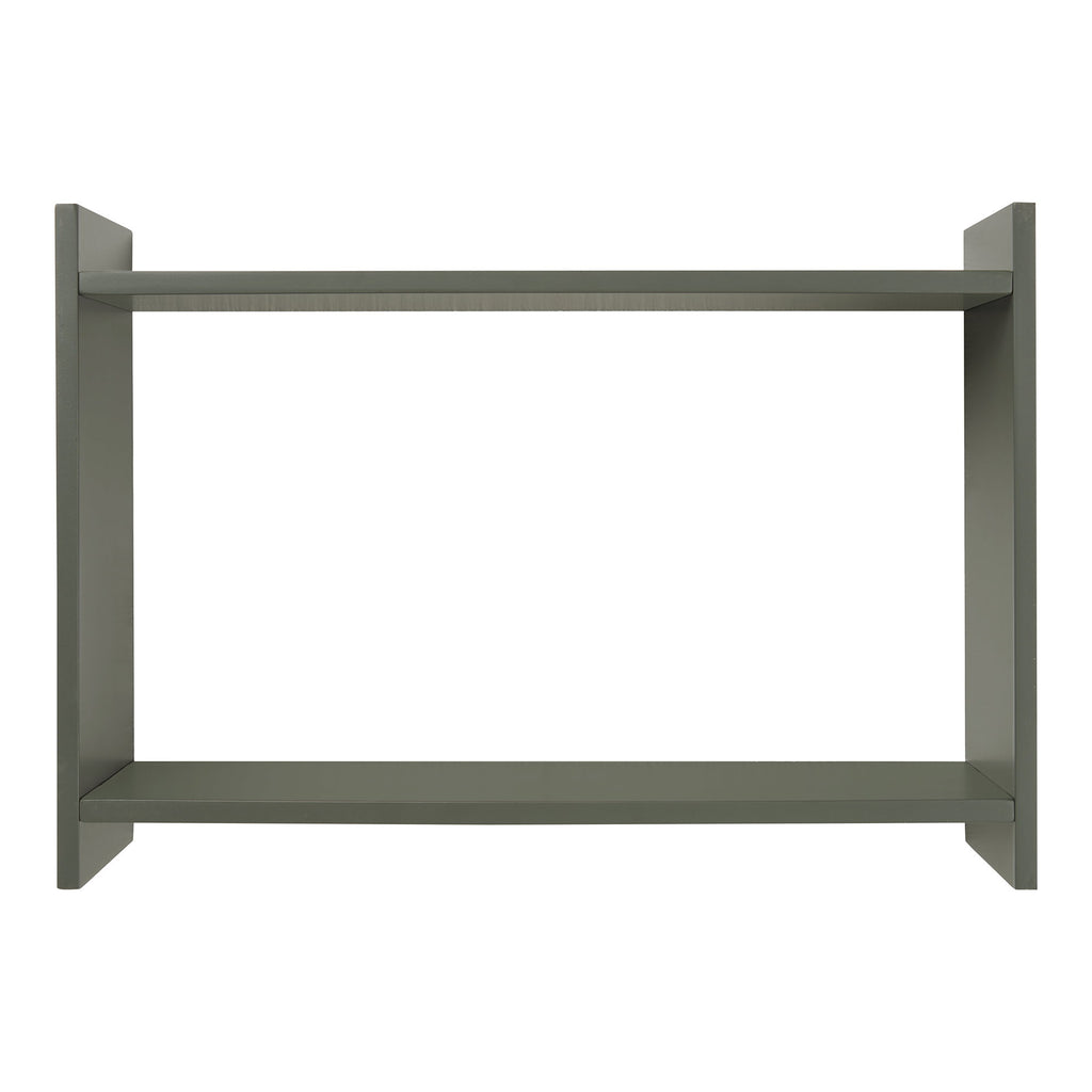 Étagère murale Bamberg MDF vert kaki 2 niveaux 50x14,5x35 cm vue de face
