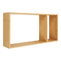 Étagère murale Ember bambou naturel 2 cases asymétriques 70x15x35 cm vue trois quarts