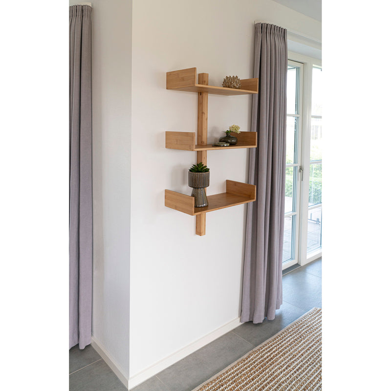 Dimensions Villa Wall Shelf – 100% FSC® Bamboo, 3 Shelves – 50 × 102 cm