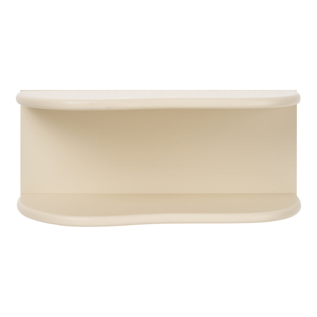 Étagère murale Botta 2 niveaux organiques MDF beige 44x17,5x18 cm vue de face