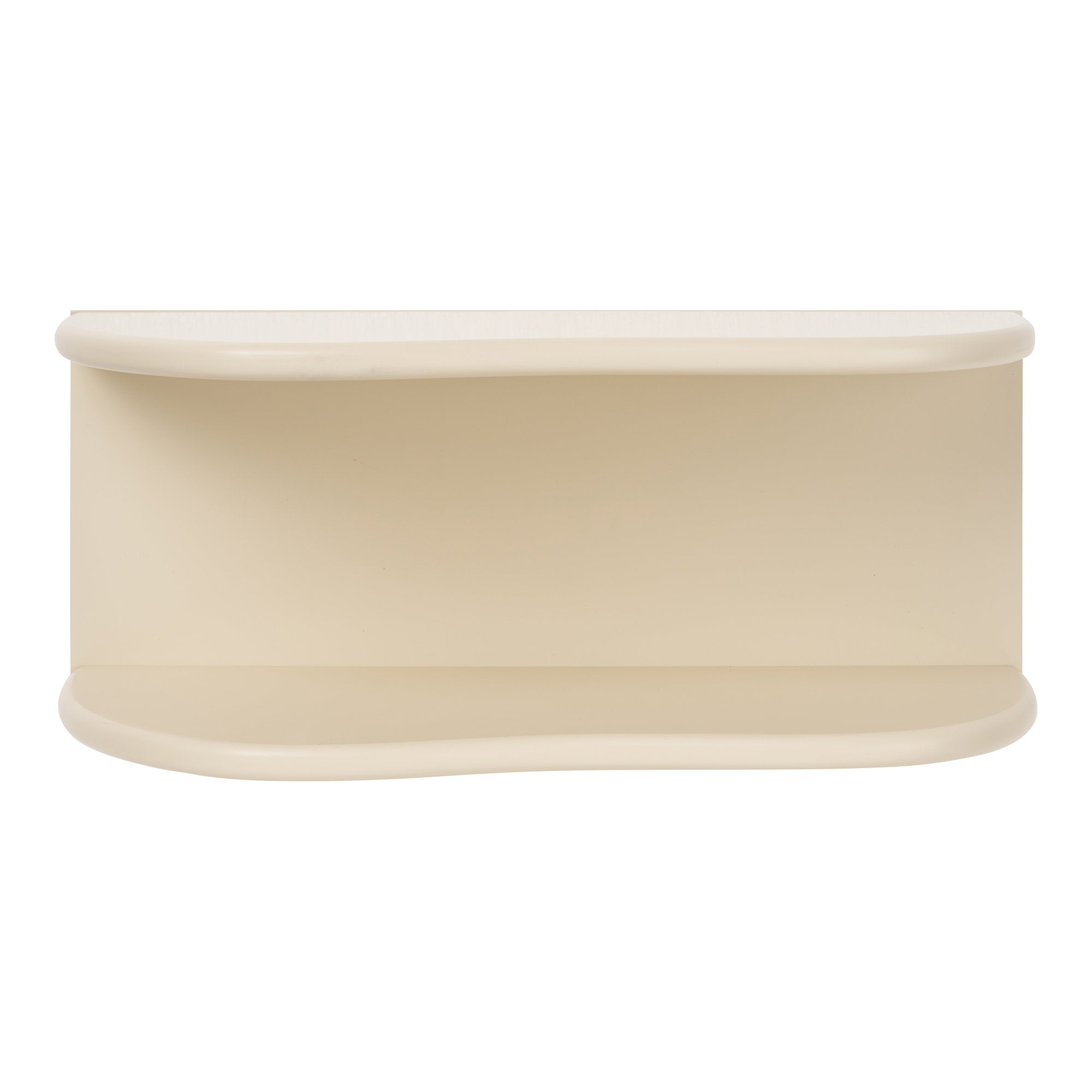 Étagère murale Botta 2 niveaux organiques MDF beige 44x17,5x18 cm vue de face