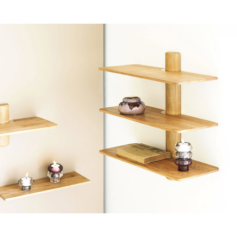 Dimensions Étagère murale Calcata chêne 3 tablettes 55 cm