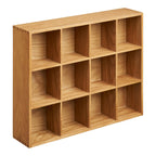 Étagère murale Soria chêne naturel 12 cases ouvertes assemblage queue-d'aronde 39x51 cm