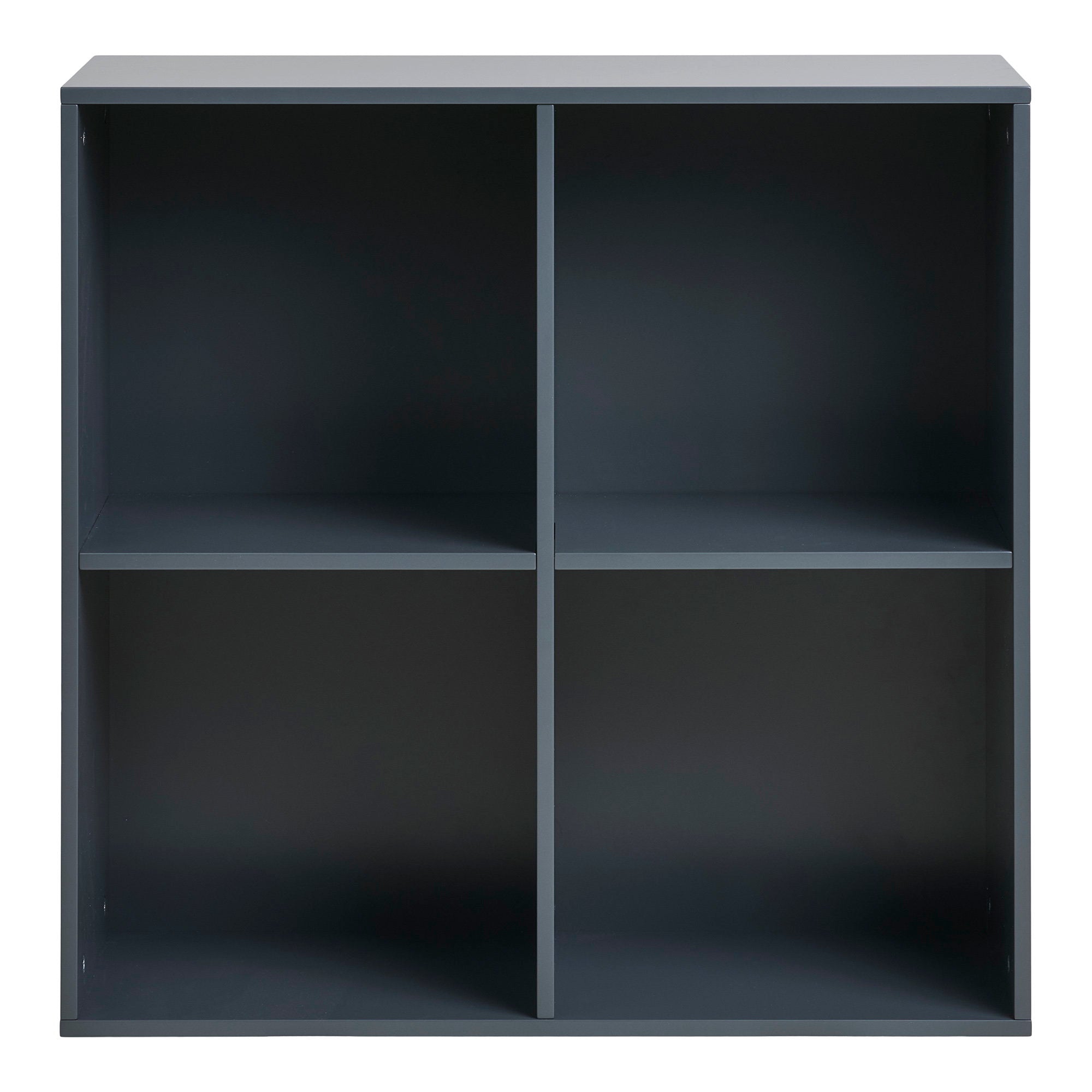 Étagère murale Horne MDF gris ardoise 4 cases ouvertes 69x30x69 cm vue de face