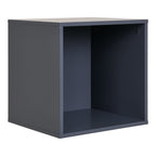 Étagère murale cube Horne MDF laqué gris ardoise 1 case ouverte 34x30x34 cm vue trois quarts