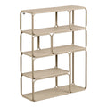 Étagère murale Lanciano en métal beige vue de trois quarts avec ses cases décalées