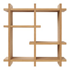 Étagère murale Olsberg plaqué chêne naturel 4 cases 40x40 cm vue de face