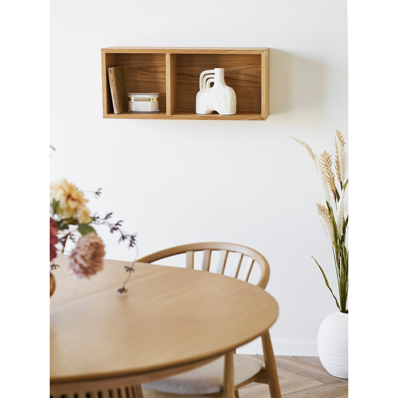 Dimensions Étagère murale Oshawa placage chêne naturel 2 cases 71 cm