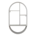 Étagère murale ovale Feira acier gris perle 35x60 cm vue de face vide fond blanc