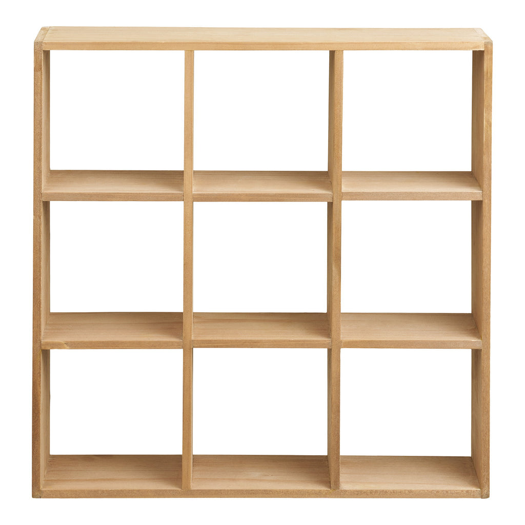 Étagère murale Moss pin massif FSC 100% 9 casiers carrés 46x46 cm vue de face