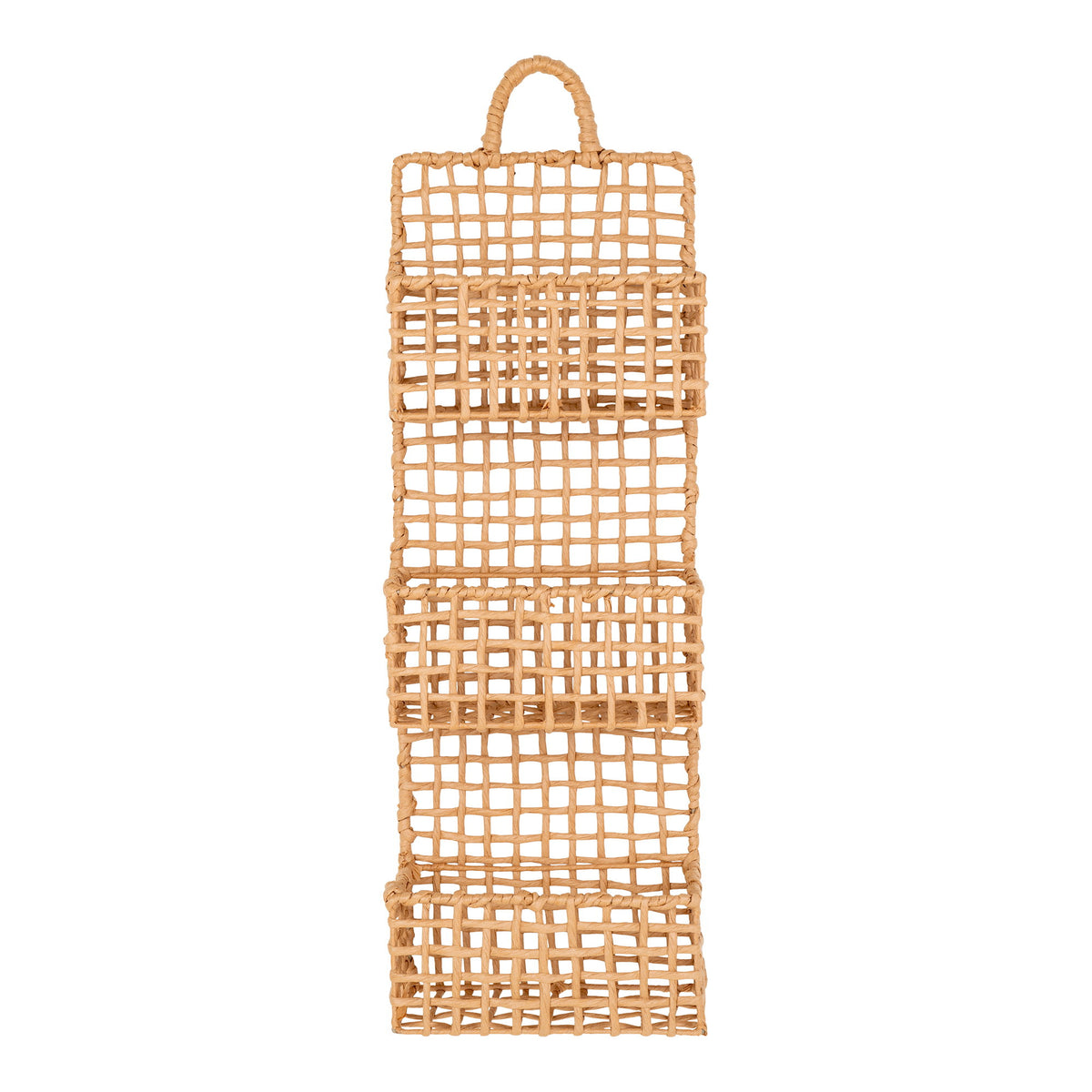 Étagère murale Sines en corde de papier vue de face avec sa maille carrée ajourée