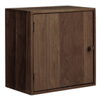 Étagère murale Townsville brun foncé cube avec porte