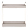 Étagère posée double Rabo acier sable mat 2 plateaux 30x31 cm vue de face vide