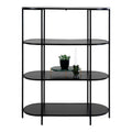 Étagère Vita 4 tablettes ovales noires métal noir 85x111 cm styled objets déco