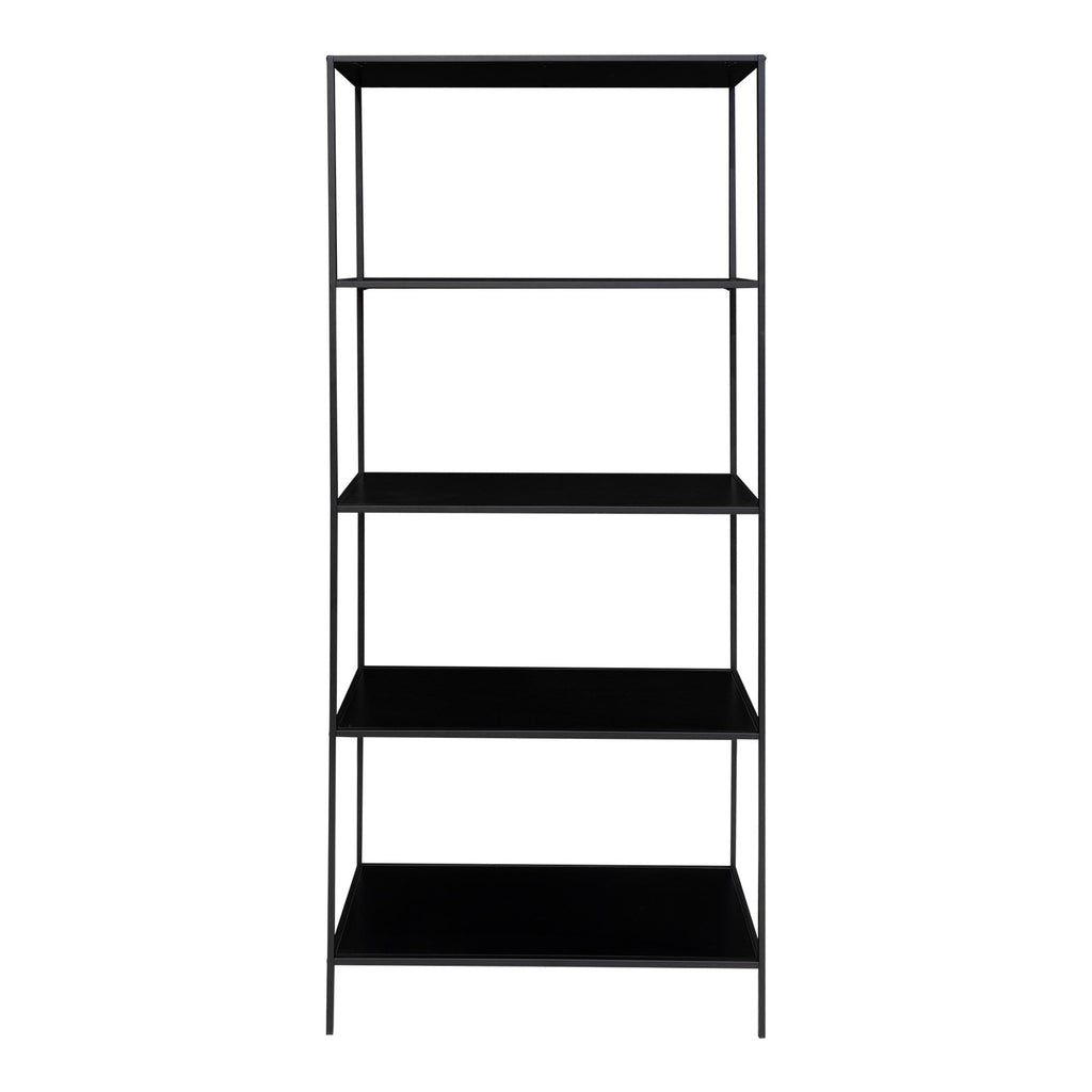 Étagère Vita 5 tablettes acier noir mat vide vue de face