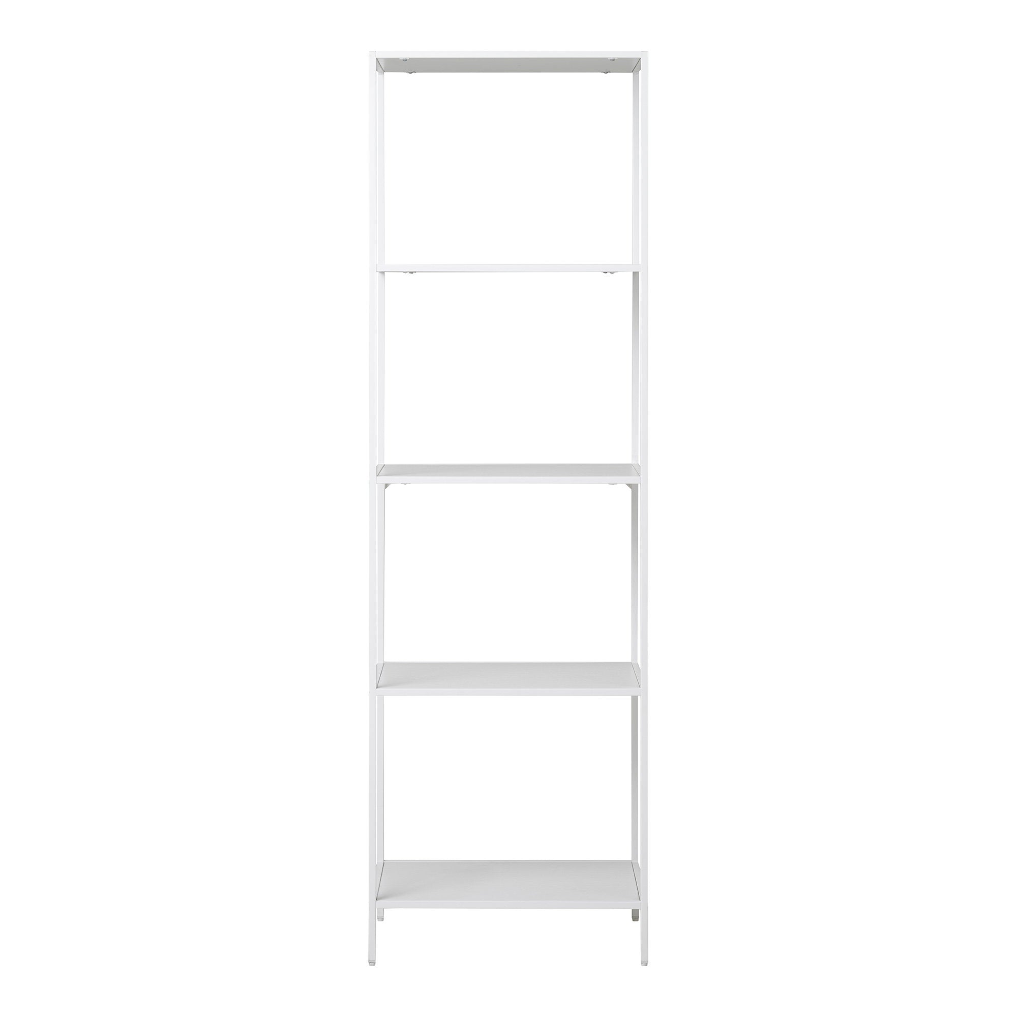 Étagère Vita 5 tablettes acier blanc mat vide vue de face