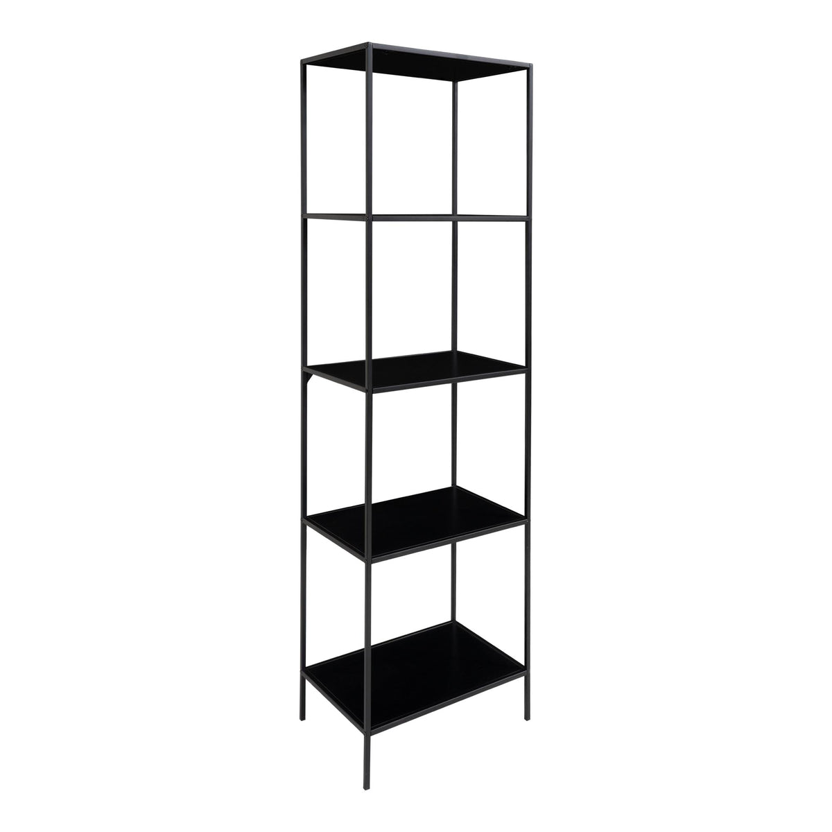Étagère Vita Métal noir 5 tablettes vide vue de trois quarts